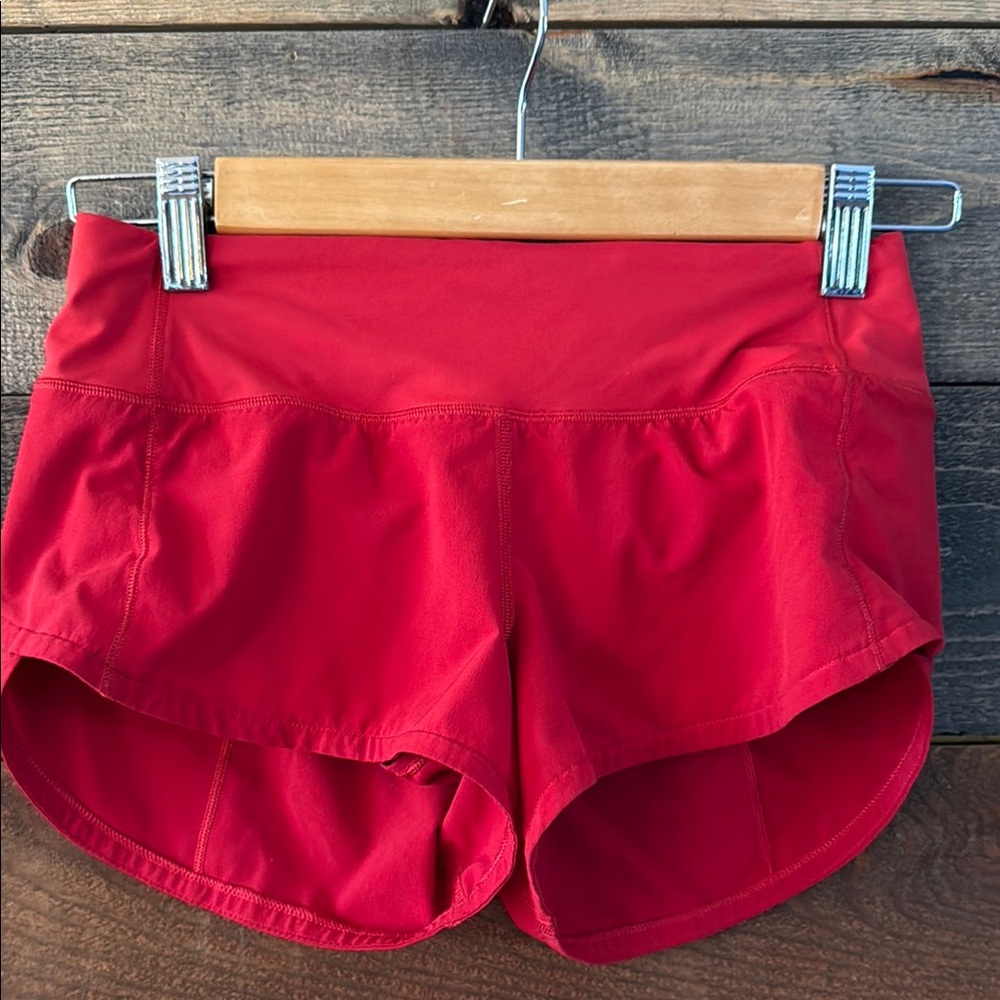 Lululemon Athletica Red Low Rise Speed Up Athletic Shorts